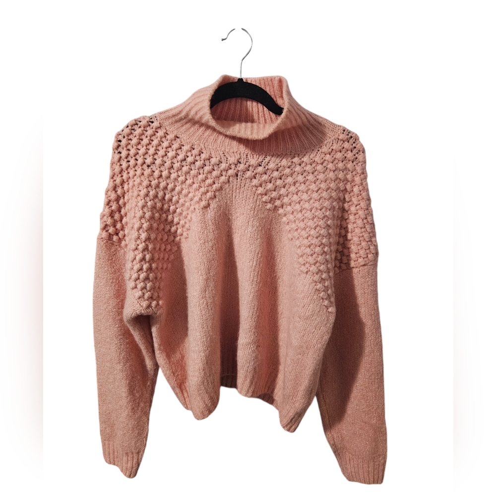 Free People Pink Cowl Neck Sweater